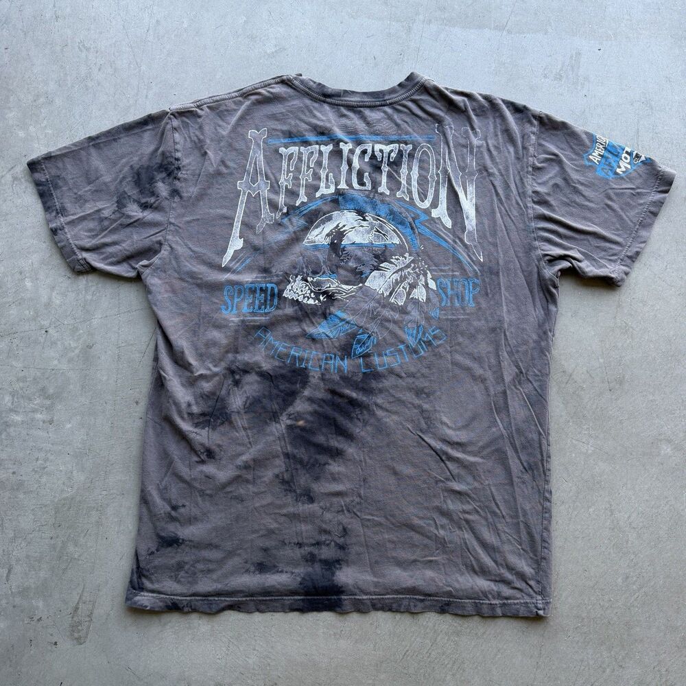 Affliction Shirt Mens 2XL Shirt Y2K Skull Headdress Grunge American Customs
